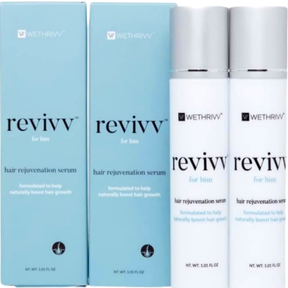 REVIVV® Men Hair Rejuvenation Serum 2-Pack – 100% Natural, Topical Hair Care for